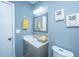 Charming bathroom featuring a vanity and a mirror, with a bright and welcoming ambiance at 240 Horseshoe Dr, Goose Creek, SC 29445