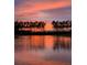 Beautiful orange and pink sunset reflecting off the lake at the tree line at 247 Godwit Dr, Summerville, SC 29486