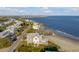 Aerial view of a quaint coastal town with homes along the water at 3001 Marshall Blvd, Sullivans Island, SC 29482