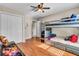 Bedroom with a bunk bed and a closet with double doors at 3360 Pinewood Dr, Ladson, SC 29456