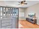 Bedroom with a bunk bed and TV on a rustic console table at 3360 Pinewood Dr, Ladson, SC 29456