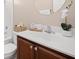 Bathroom features a single sink vanity, a shower-tub combo, and neutral paint at 5037 Govan Rd, Hollywood, SC 29449