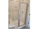 Contemporary bathroom featuring a glass enclosed shower with a built-in bench seat at 598 Red Monarch Way, Moncks Corner, SC 29461