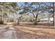 Spacious front yard and driveway leads to the charming home and lush landscape at 6294 Highway 165, Ravenel, SC 29470