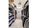 A walk-in closet features carpet, shelving, hanging racks, and a window for natural light at 907 Pauline Ave, Charleston, SC 29412