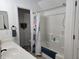 Bright bathroom featuring a shower and tub combination with modern fixtures and neutral decor at 110 Greyson Cir, Goose Creek, SC 29445
