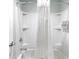 Clean, white shower and bathtub at 1126 Ocean Blvd # 109116230, Isle of Palms, SC 29451