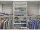 A well-organized walk-in closet with ample hanging space, shelves, and storage for clothing and accessories at 131 Londonderry Rd, Goose Creek, SC 29445