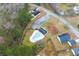 An aerial view of a large pool, playground and green area of a private residence at 186 Jupiter Ln, Summerville, SC 29483