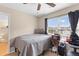 Bedroom with carpeted floors, a window, and a bed with grey bedding at 186 Jupiter Ln, Summerville, SC 29483