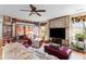 Spacious living room showcasing a stylish accent wall and comfortable furnishings at 186 Jupiter Ln, Summerville, SC 29483