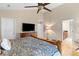 This main bedroom features vaulted ceilings, wood furnishings, and walk-in bathroom at 186 Jupiter Ln, Summerville, SC 29483