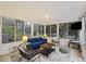 Sunroom offers lots of natural light, a blue sofa, and a view to the backyard at 1942 Oak Tree Ln, Mount Pleasant, SC 29464