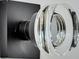 Close-up of a modern black and clear glass door knob at 215 Fell Pt, Daniel Island, SC 29492