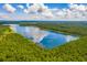 Scenic aerial view of a vast lake surrounded by lush green forests and blue skies at 219 Seaworthy St, Summerville, SC 29486