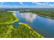Breathtaking aerial view of a pristine lake surrounded by dense green forests at 219 Seaworthy St, Summerville, SC 29486