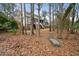 The backyard landscape is covered in fallen leaves and includes mature trees at 2217 Beckenham Dr, Mount Pleasant, SC 29466