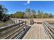 Wooden walkway with bench surrounded by lush greenery at 2217 Beckenham Dr, Mount Pleasant, SC 29466