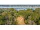 An aerial view reveals a wooded lot close to a body of water at 3970 Betsy Kerrison Pkwy, Johns Island, SC 29455