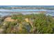 An aerial view showing both the lush trees and a long pond behind the home at 3970 Betsy Kerrison Pkwy, Johns Island, SC 29455