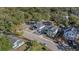 Aerial view showcasing the neighborhood, surrounding streets and mature trees at 519 Bank St, Mount Pleasant, SC 29464
