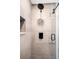 Shower with large shower head, glass enclosure, and built-in niche at 519 Bank St, Mount Pleasant, SC 29464