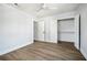 Bedroom features a ceiling fan, closet, and a doorway to the right at 519 Bank St, Mount Pleasant, SC 29464