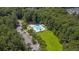 Aerial view of the community pool and recreation area surrounded by lush greenery at 544 Beverly Dr, Summerville, SC 29485