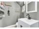 Stylish half bathroom featuring modern fixtures and a sleek vanity with coastal decor at 544 Beverly Dr, Summerville, SC 29485