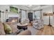 Beautiful living room featuring a fireplace, comfortable seating, wood floors, and a decorative cabinet at 739 Shamrock Ln, Charleston, SC 29412
