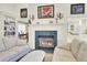 Living room with a fireplace and built-in bookshelves at 8656 Laurel Grove Ln, North Charleston, SC 29420