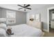 Bright bedroom with neutral color scheme, ceiling fan, and a comfortable bed at 972 Key Colony Ct, Mount Pleasant, SC 29464