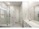 Bathroom features a glass enclosed shower and a double sink vanity at 109 Osprey Ridge Ln, Summerville, SC 29483