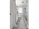 Charming bathroom with decorative floor tiles, a glass shower, and a white vanity at 116 Lyle Rd, Goose Creek, SC 29445