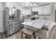 Updated kitchen features stainless steel appliances, white cabinets, and a center island at 116 Lyle Rd, Goose Creek, SC 29445
