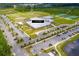 Aerial view of the Cane Bay YMCA, featuring sports fields, tennis courts and ample parking at 141 Beacon Falls Ct, Summerville, SC 29486