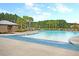 Enjoy the community pool with ample lounge seating and mature palm trees at 141 Beacon Falls Ct, Summerville, SC 29486