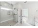 Bathroom boasting a glass-enclosed shower with a built-in bench and tile surround at 1738 Cultivation Ln # 532, Mount Pleasant, SC 29466