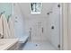 Modern bathroom shower with sleek fixtures and a built-in bench at 385 Green Winged Teal Rd, Kiawah Island, SC 29455