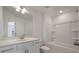 Clean bathroom featuring a single vanity and shower over tub combo at 404 Duskywing Dr, Goose Creek, SC 29445