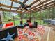 Relaxing screened porch with modern furniture, ceiling fan, and views of the backyard at 422 Academy Rd, Walterboro, SC 29488