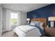 Cozy bedroom featuring a navy accent wall, plush bedding, and stylish bedside tables at 4877 Sound View Dr, Mount Pleasant, SC 29466