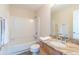 Well-lit bathroom featuring a granite countertop and a shower and tub combo at 7919 New Ryder Rd, North Charleston, SC 29406