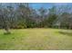 Expansive backyard featuring well-maintained grass, mature trees, and a brick barbeque pit at 1024 Locksley Dr, Charleston, SC 29407