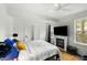 Bright bedroom with white walls, a fireplace, and hardwood floors for a cozy feel at 1195 Marquis Rd, North Charleston, SC 29405