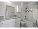 Bathroom with tub and shower, vanity with granite countertop, and tiled shower at 130 River Landing Dr # 7309, Charleston, SC 29492