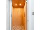 A home elevator featuring wood paneling, recessed lighting, and an ornate patterned floor at 1648 Home Farm Rd, Mount Pleasant, SC 29464