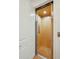 A modern, residential elevator with wood paneled walls and a bright ceiling light is showcased at 1769 Greenspoint Court, Mount Pleasant, SC 29466