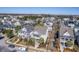 Beautiful aerial shot of a residential area with lovely homes, mature trees, and well-manicured lawns at 2506 Gatewood St, Charleston, SC 29492