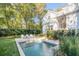 Inviting backyard pool area with lounge chairs, manicured landscaping, and an elegant white home exterior at 309 N Civitas St, Mount Pleasant, SC 29464